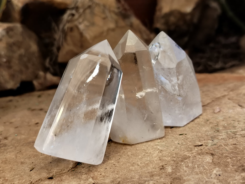 Polished Clear Quartz Crystals x 20 From Madagascar - Toprock Gemstones and Minerals 