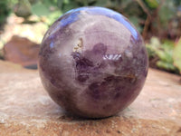 Polished Smokey Chevron Amethyst Spheres x 4 From Madagascar