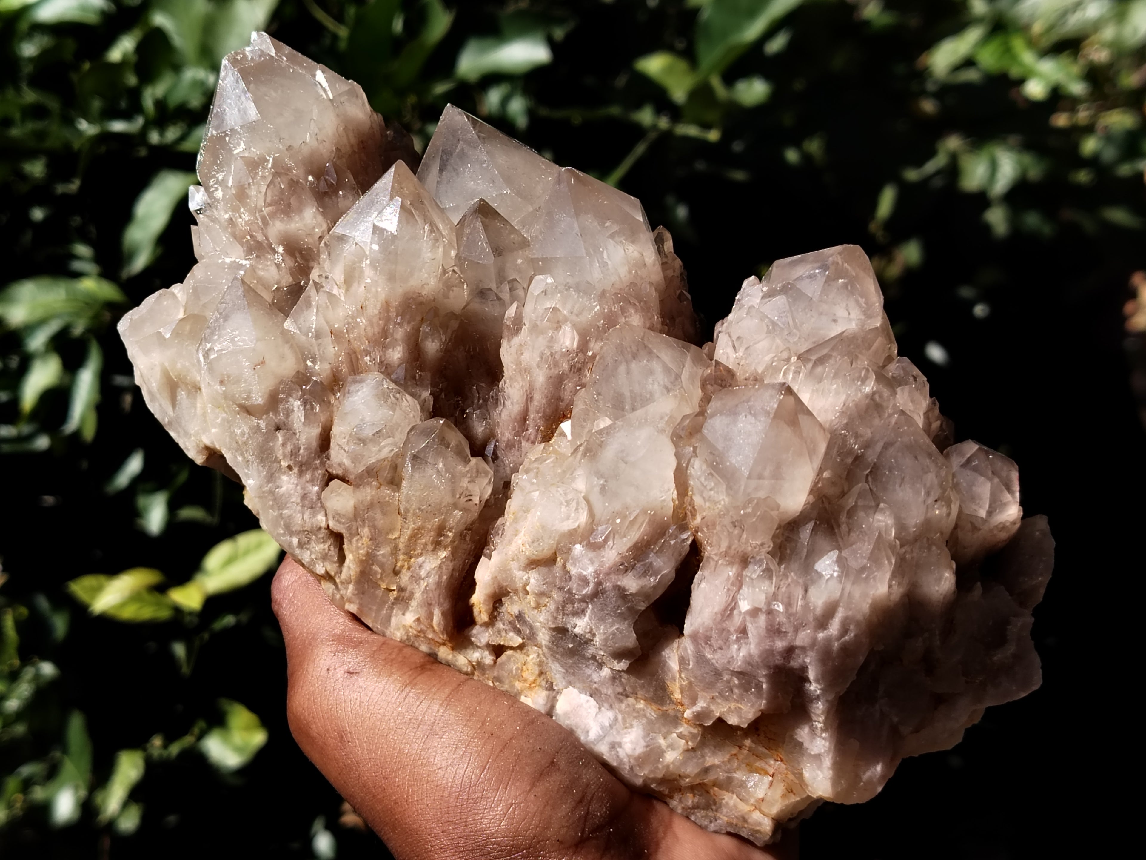 Natural Smokey Phantom Quartz Clusters x 1 From Luena, Congo - Toprock Gemstones and Minerals 