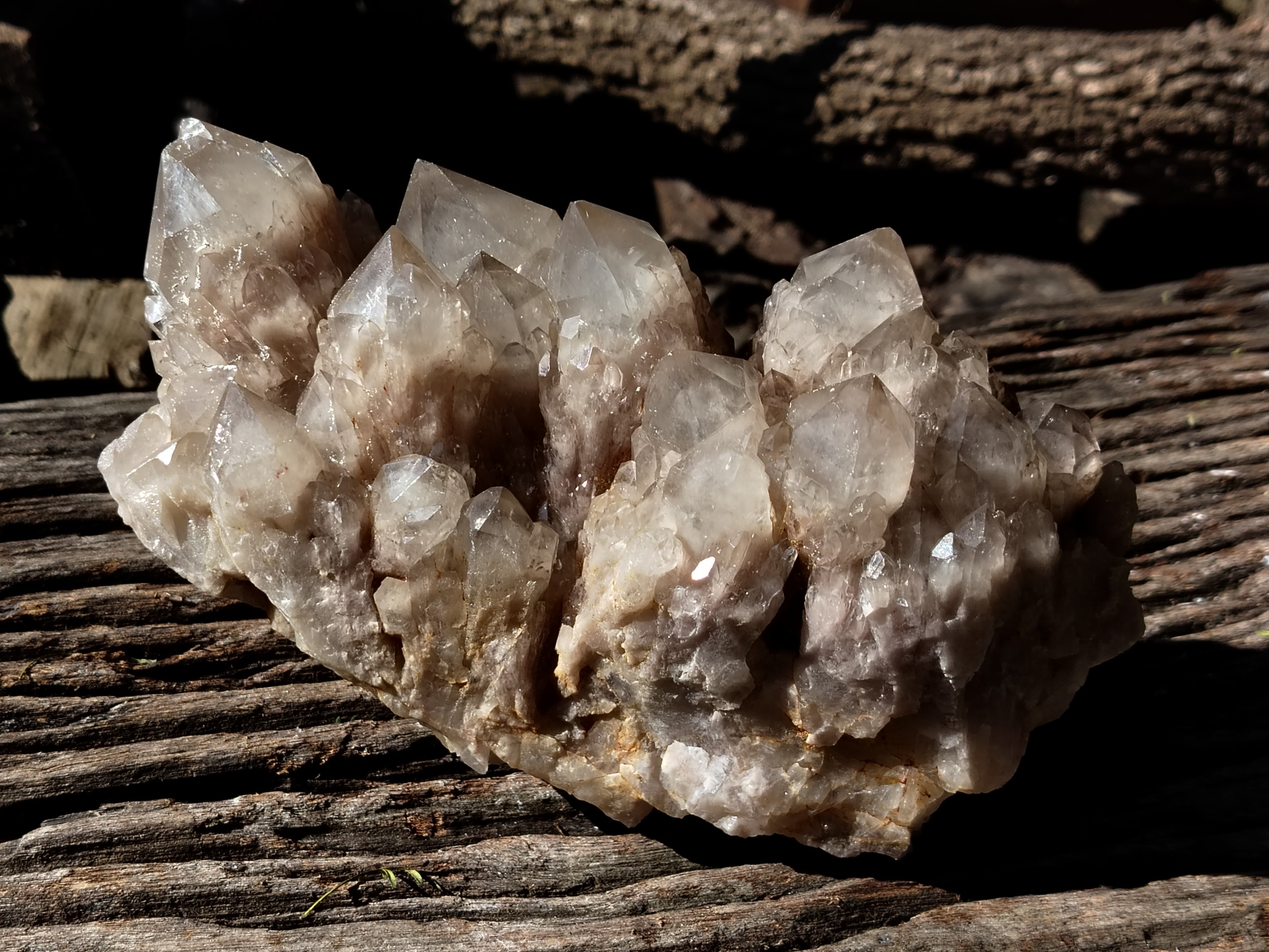 Natural Smokey Phantom Quartz Clusters x 1 From Luena, Congo - Toprock Gemstones and Minerals 