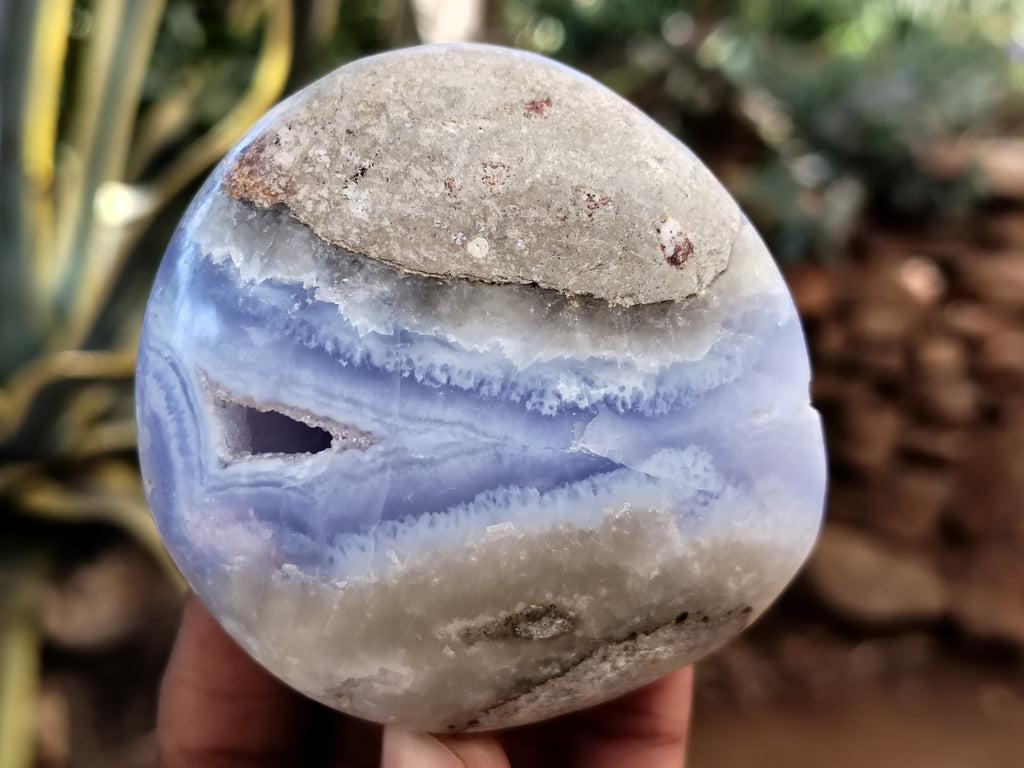 Polished Blue Lace Agate Geodes x 6 From Nsanje, Malawi - Toprock Gemstones and Minerals 