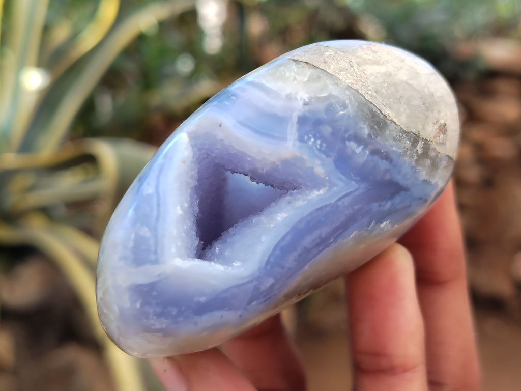 Polished Blue Lace Agate Geodes x 6 From Nsanje, Malawi - Toprock Gemstones and Minerals 