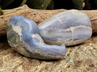 Polished Blue Lace Agate Geodes x 6 From Nsanje, Malawi