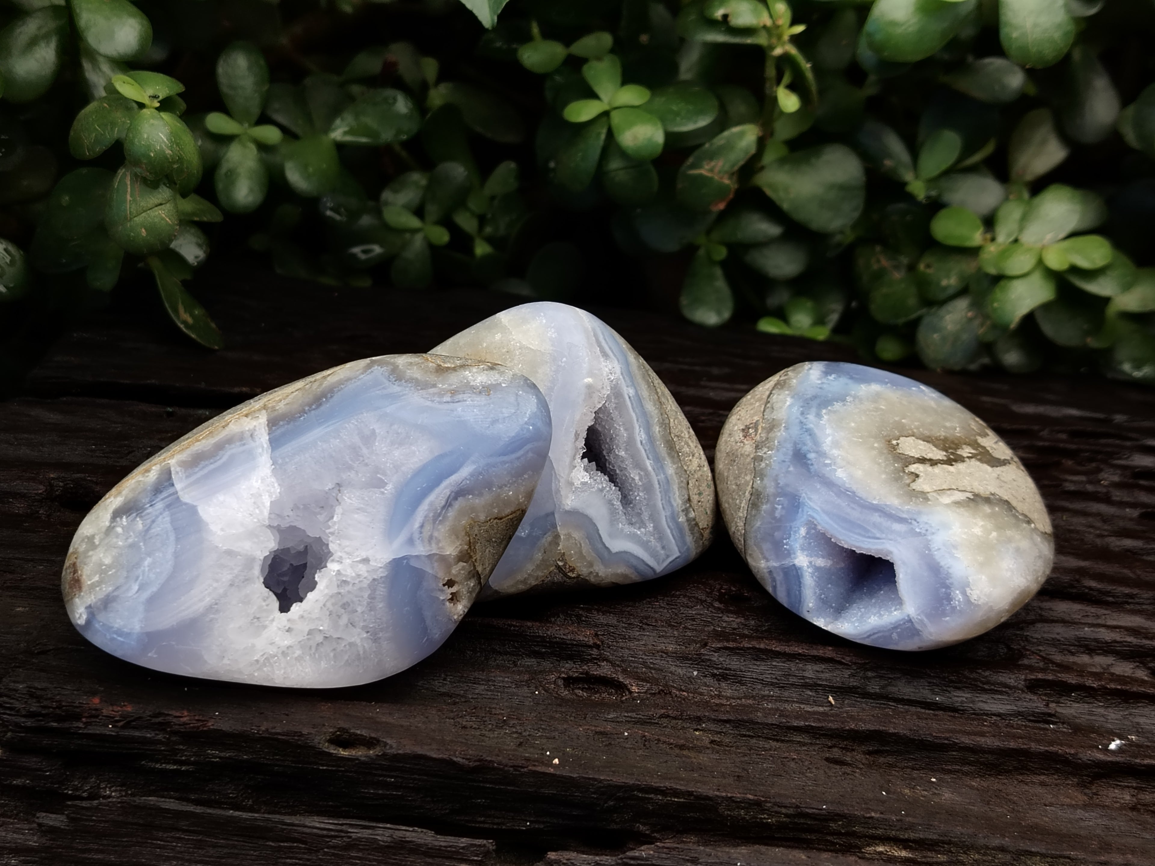 Polished Blue Lace Agate Geodes x 6 From Nsanje, Malawi - Toprock Gemstones and Minerals 