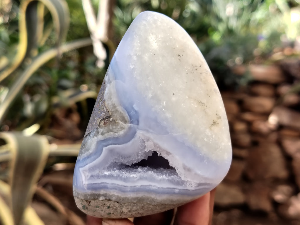 Polished Blue Lace Agate Geodes x 6 From Nsanje, Malawi - Toprock Gemstones and Minerals 