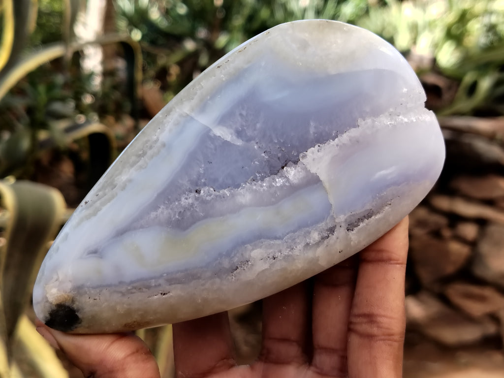 Polished Blue Lace Agate Geodes x 6 From Nsanje, Malawi - Toprock Gemstones and Minerals 