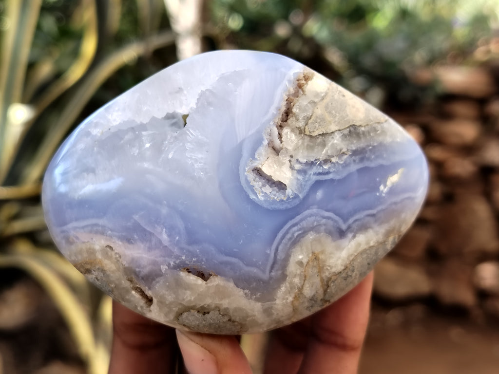 Polished Blue Lace Agate Geodes x 6 From Nsanje, Malawi - Toprock Gemstones and Minerals 