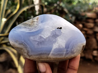 Polished Blue Lace Agate Geodes x 6 From Nsanje, Malawi