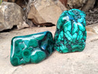 Polished Flower Banded Malachite Free Forms x 6 From Congo - Toprock Gemstones and Minerals 