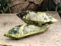 Polished Leopard Stone Double Terminated Points x 4 From Nyanga, Zimbabwe