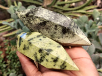 Polished Leopard Stone Double Terminated Points x 4 From Nyanga, Zimbabwe