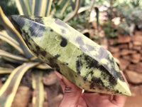 Polished Leopard Stone Double Terminated Points x 4 From Nyanga, Zimbabwe