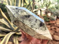 Polished Leopard Stone Double Terminated Points x 4 From Nyanga, Zimbabwe