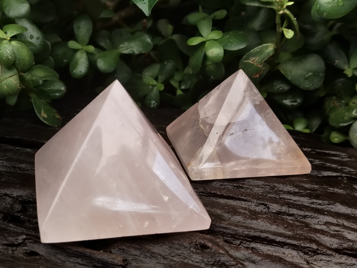 Polished Rose Quartz Pyramids x 4 From Ambatondrazaka, Madagascar - Toprock Gemstones and Minerals 
