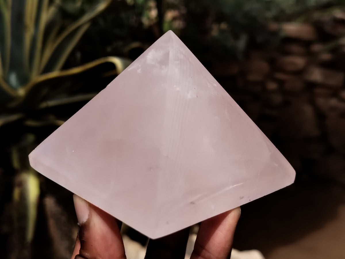 Polished Rose Quartz Pyramids x 4 From Ambatondrazaka, Madagascar - Toprock Gemstones and Minerals 