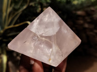 Polished Rose Quartz Pyramids x 4 From Ambatondrazaka, Madagascar