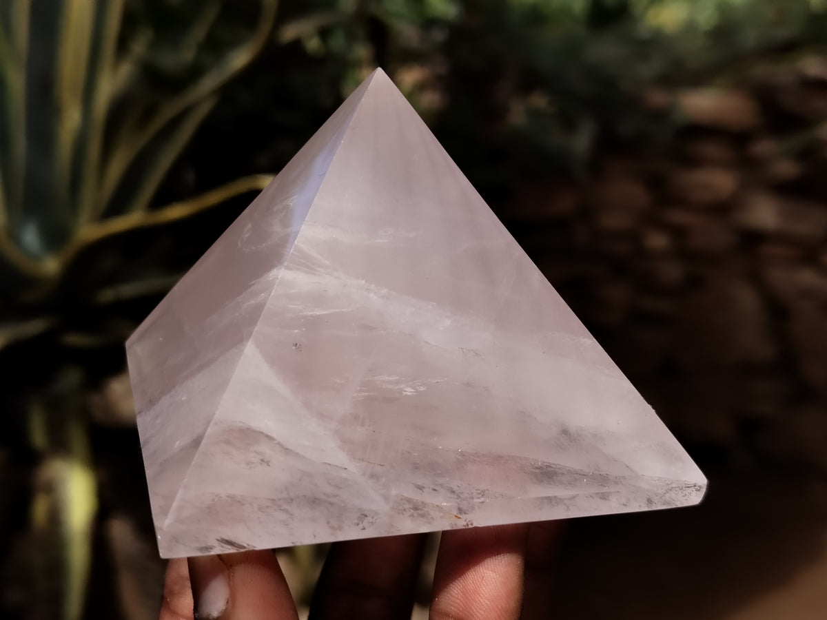Polished Rose Quartz Pyramids x 4 From Ambatondrazaka, Madagascar - Toprock Gemstones and Minerals 