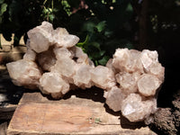 Natural Smokey Phantom Quartz Clusters x 2 From Luena, Congo