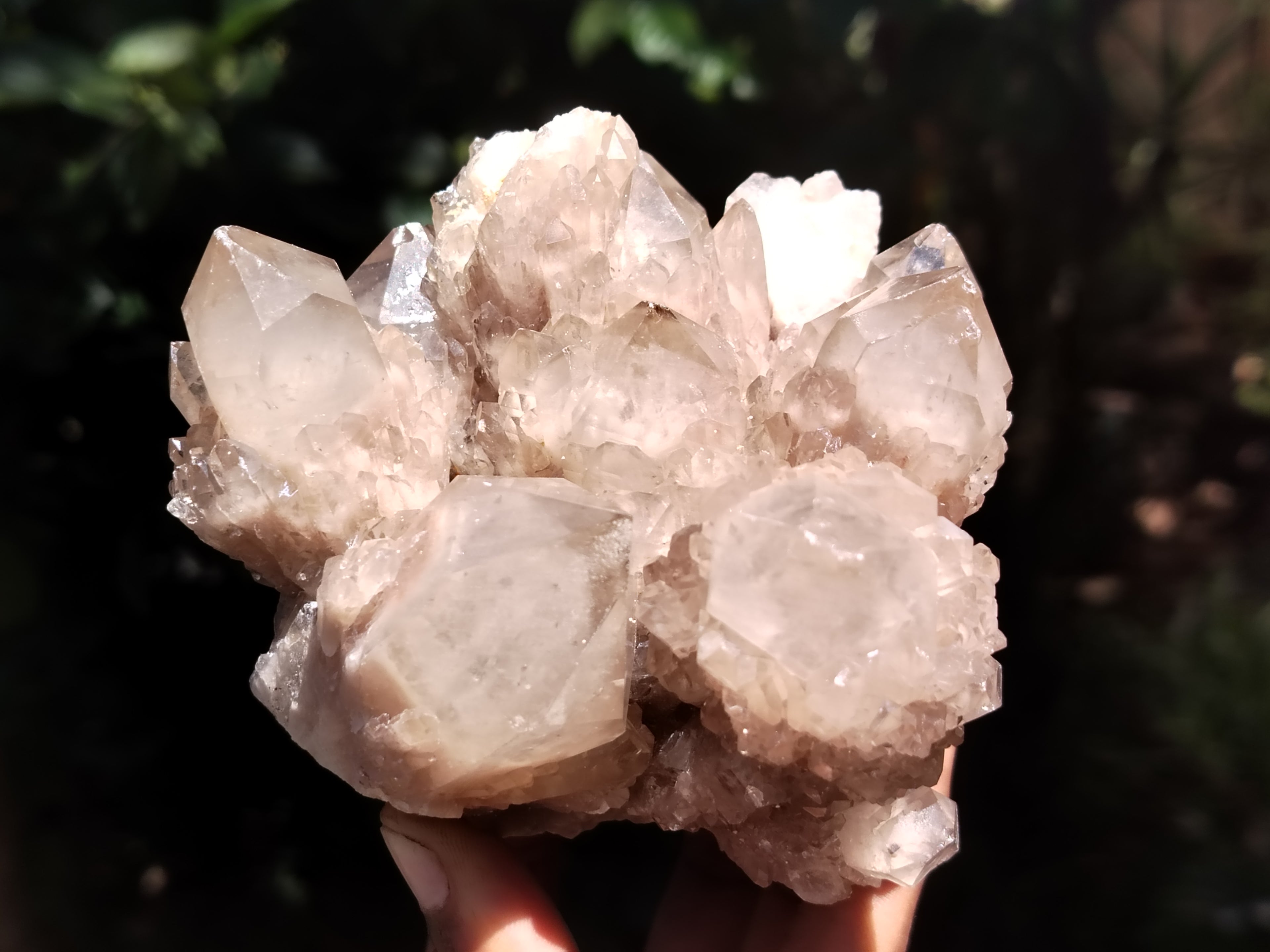 Natural Smokey Phantom Quartz Clusters x 2 From Luena, Congo - Toprock Gemstones and Minerals 