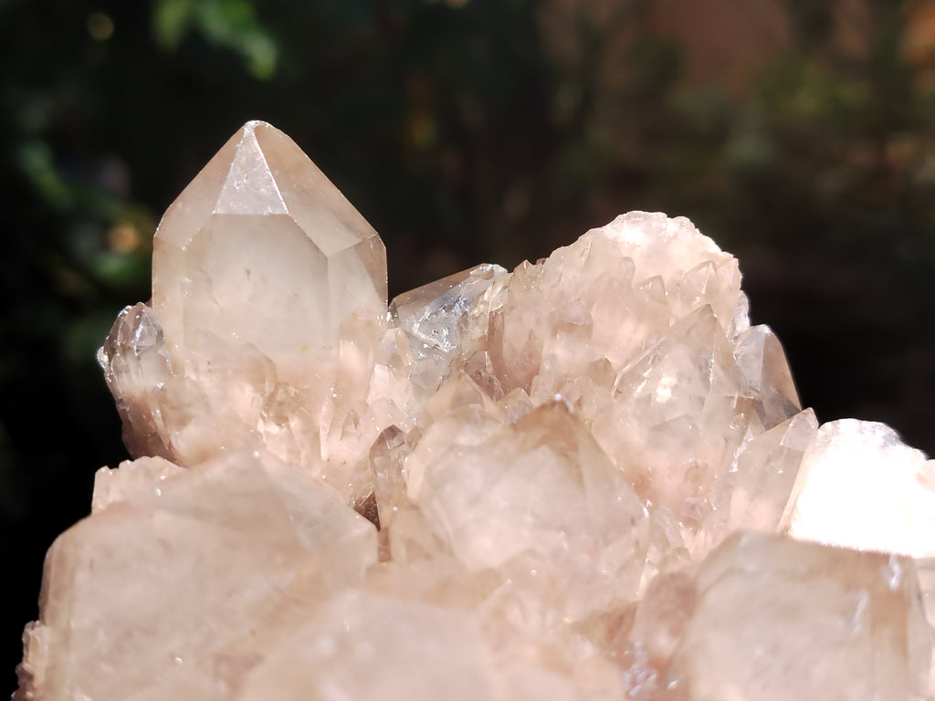Natural Smokey Phantom Quartz Clusters x 2 From Luena, Congo - Toprock Gemstones and Minerals 