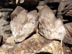 Natural Smokey Phantom Quartz Clusters x 6 From Luena, Congo - Toprock Gemstones and Minerals 