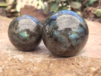 Polished Labradorite Spheres x 6 From Tulear, Madagascar