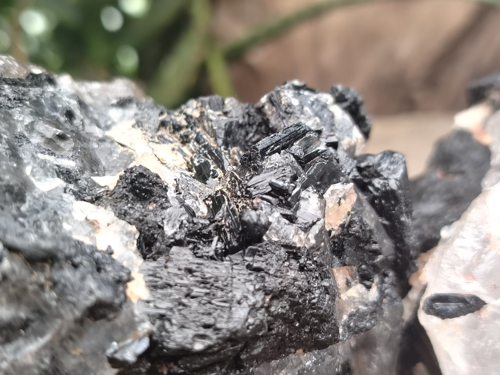 Natural Black Tourmaline On Quartz Matrix Specimens x 2 From Zimbabwe - Toprock Gemstones and Minerals 