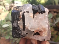 Natural Black Tourmaline On Quartz Matrix Specimens x 2 From Zimbabwe