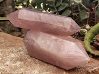 Polished Double Terminated Rose Quartz Points x 6 From Ambatondrazaka, Madagascar