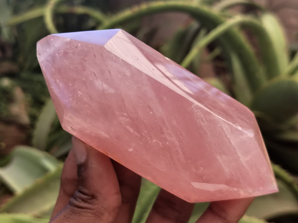 Polished Double Terminated Rose Quartz Points x 6 From Ambatondrazaka, Madagascar