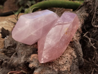 Polished Double Terminated Rose Quartz Points x 6 From Ambatondrazaka, Madagascar