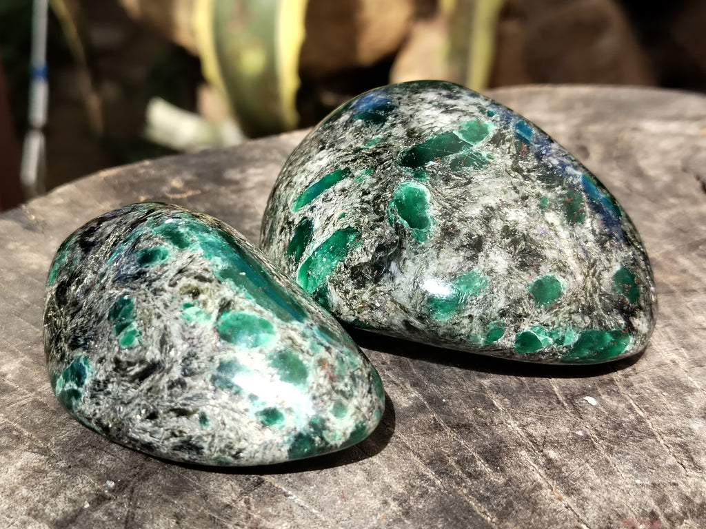 Polished Emerald Mica In Matrix Free Forms x 6 From Mutoko, Zimbabwe - Toprock Gemstones and Minerals 