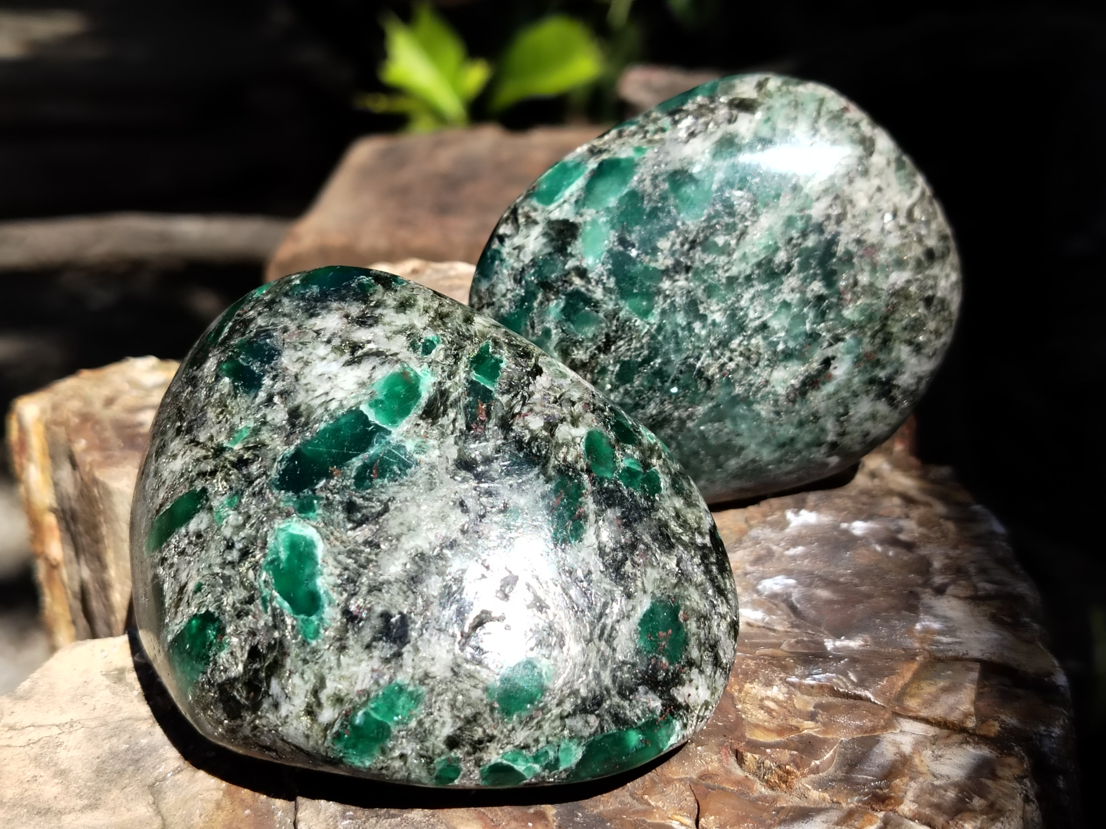 Polished Emerald Mica In Matrix Free Forms x 6 From Mutoko, Zimbabwe - Toprock Gemstones and Minerals 