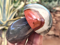 Polished Polychrome Jasper Mushrooms x 3 From Northwest Coast, Madagascar