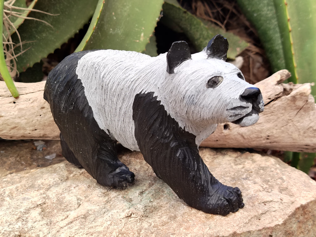 Polished Wonderstone Panda Carving x 1 From Zimbabwe - Toprock Gemstones and Minerals 
