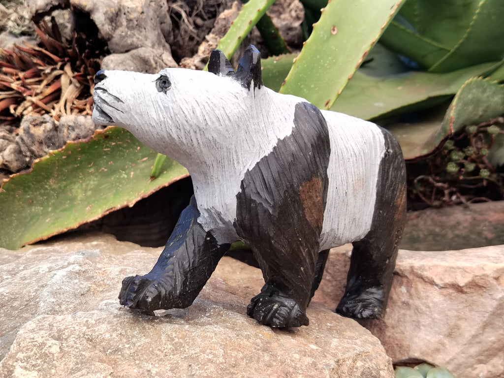 Polished Wonderstone Panda Carving x 1 From Zimbabwe - Toprock Gemstones and Minerals 