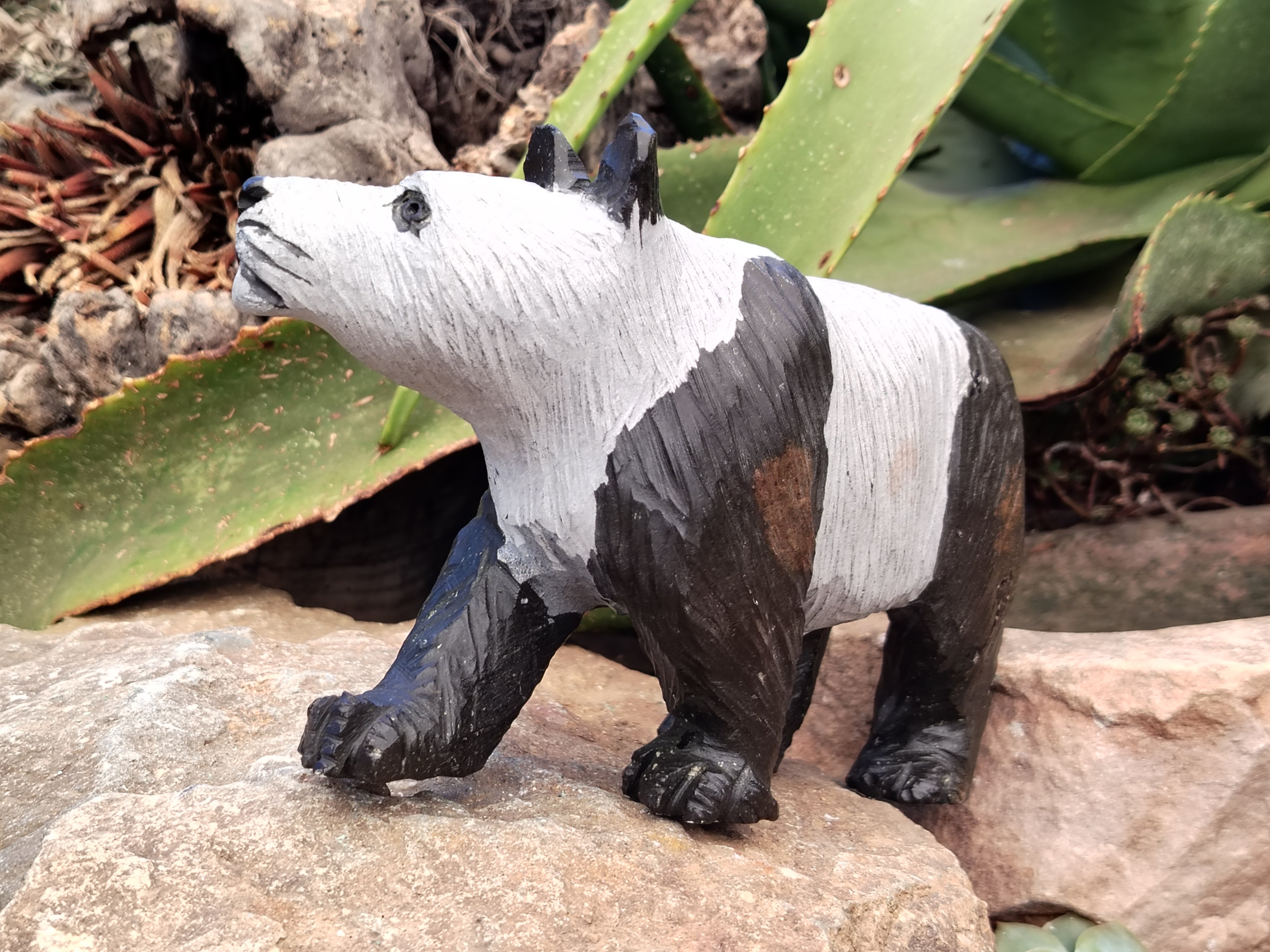 Polished Wonderstone Panda Carving x 1 From Zimbabwe - Toprock Gemstones and Minerals 