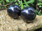 Polished Black Basalt Spheres x 5 From Antsirabe, Madagascar - Toprock Gemstones and Minerals 