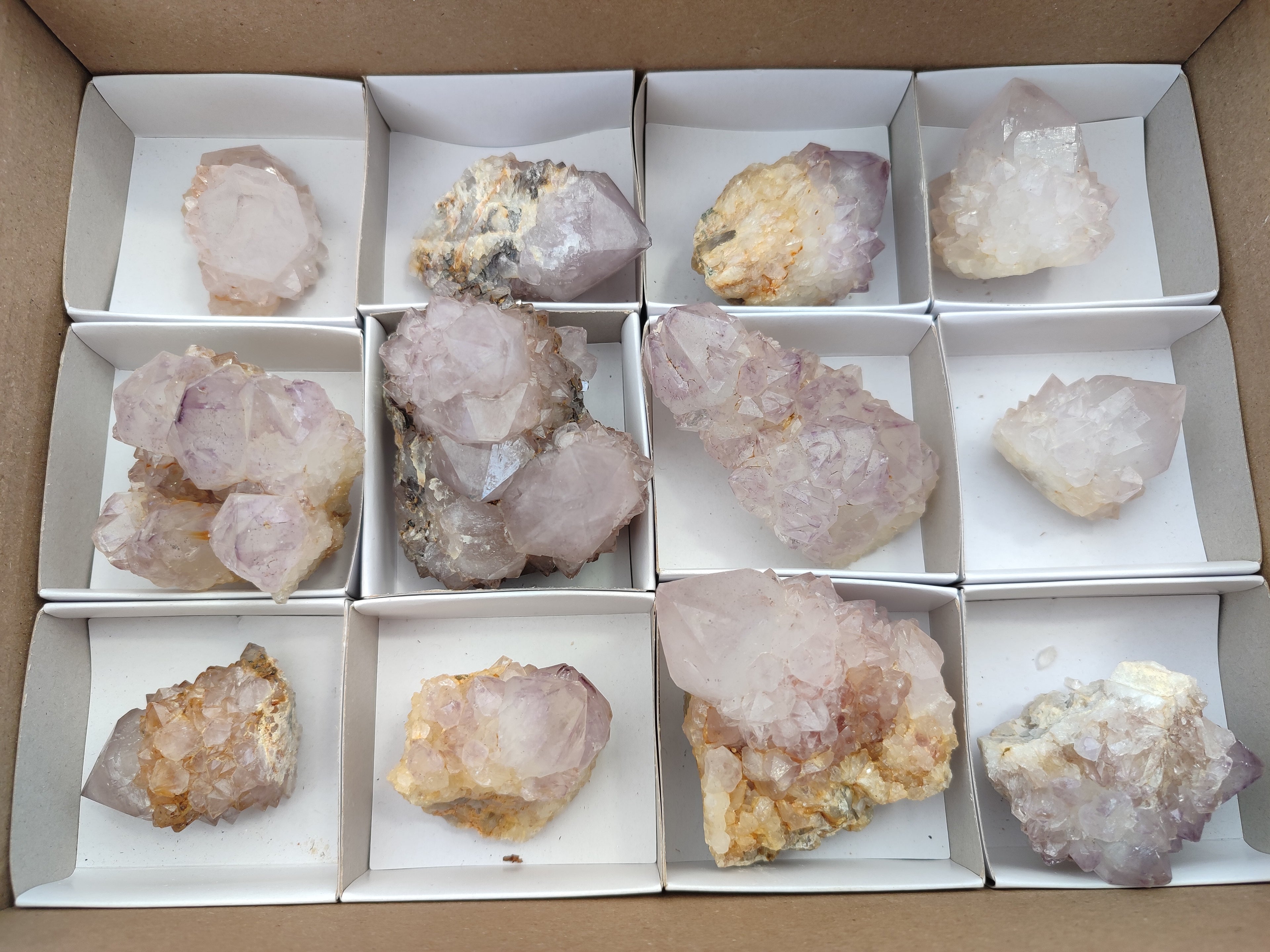 Natural Amethyst Spirit Quartz Clusters x 12 From Boekenhouthoek, South Africa - Toprock Gemstones and Minerals 