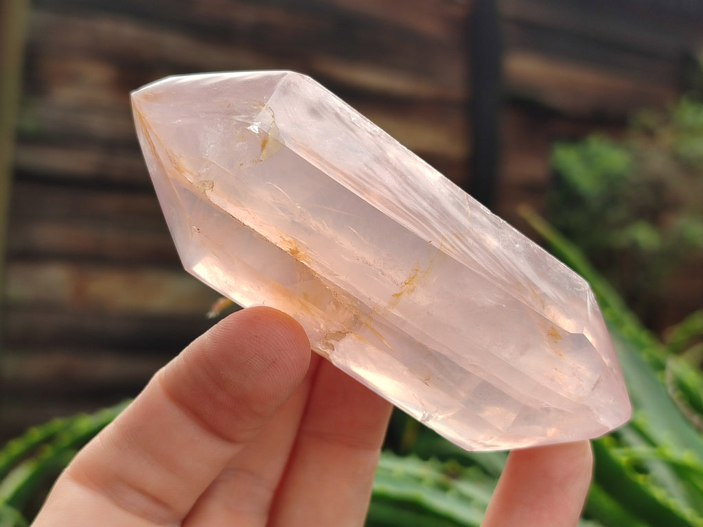 Polished Double Terminated Rose Quartz Points x 6 From Ambatondrazaka, Madagascar - Toprock Gemstones and Minerals 