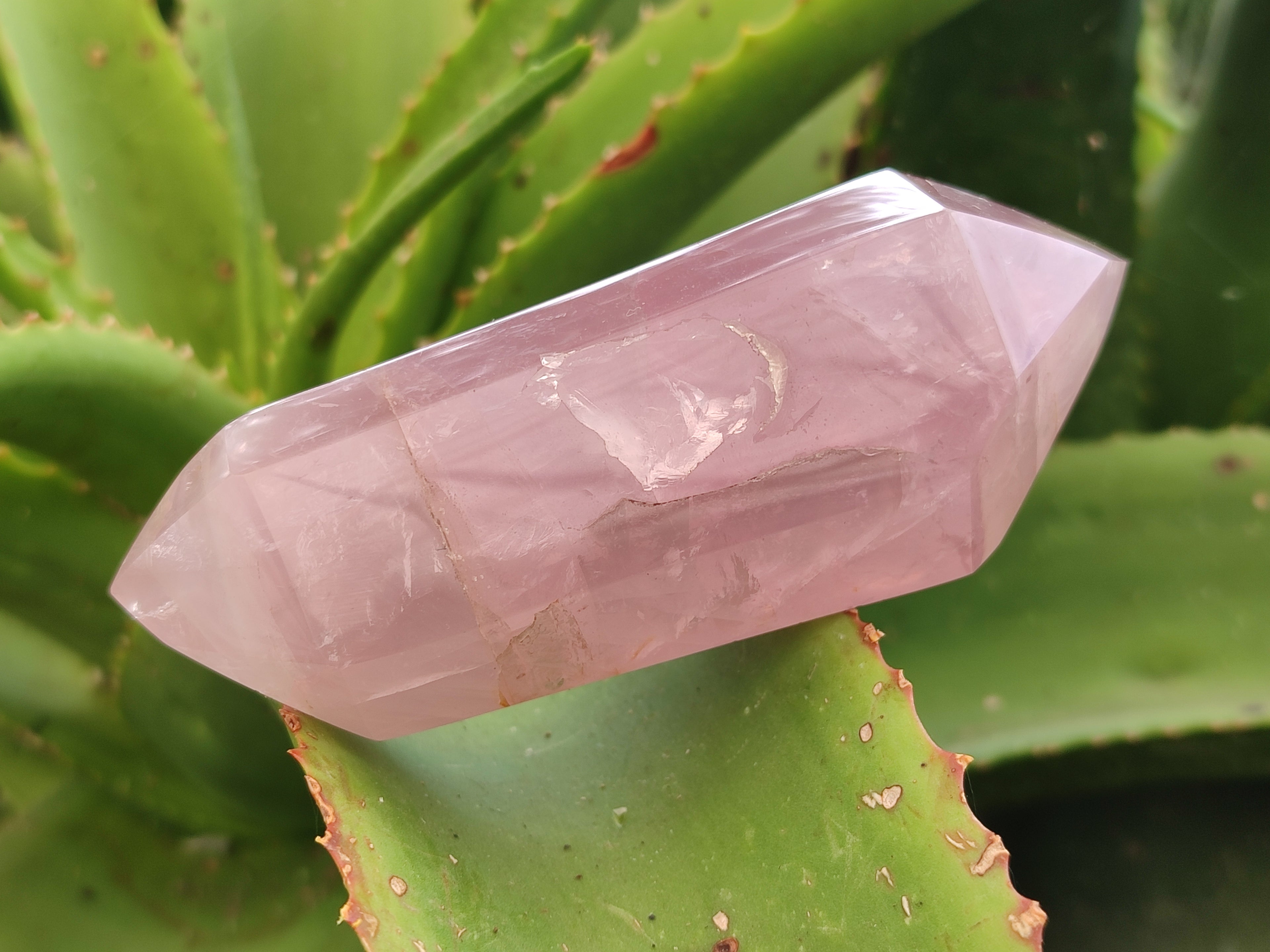 Polished Double Terminated Rose Quartz Points x 6 From Ambatondrazaka, Madagascar - Toprock Gemstones and Minerals 