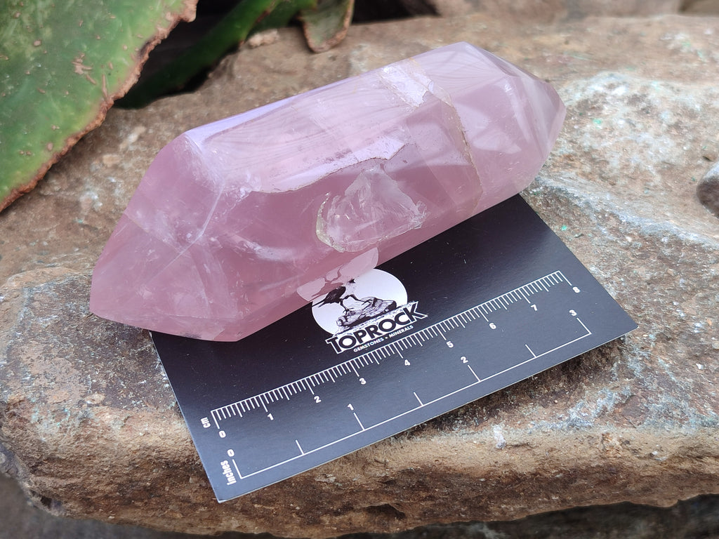 Polished Double Terminated Rose Quartz Points x 6 From Ambatondrazaka, Madagascar - Toprock Gemstones and Minerals 