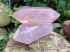 Polished Double Terminated Rose Quartz Points x 6 From Ambatondrazaka, Madagascar - Toprock Gemstones and Minerals 