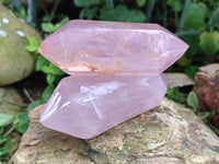 Polished Double Terminated Rose Quartz Points x 6 From Ambatondrazaka, Madagascar