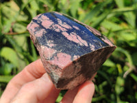 Polished on One Side Rhodonite Nodules x 5 From Ambindavato, Madagascar