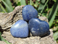 Polished Lazulite Hearts x 35 From Madagascar