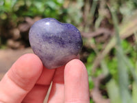 Polished Lazulite Hearts x 35 From Madagascar