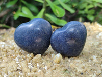 Polished Lazulite Hearts x 35 From Madagascar