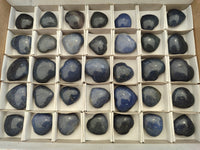 Polished Lazulite Hearts x 35 From Madagascar
