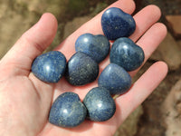 Polished Lazulite Hearts x 35 From Madagascar